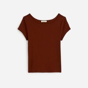 NWT Madewell (Re)generative Cotton
Ribbed Cap-Sleeve Tee SMALL